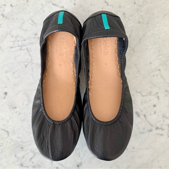 Tieks Black Leather Ballet Flats Shoes size 8 - Picture 6 of 7